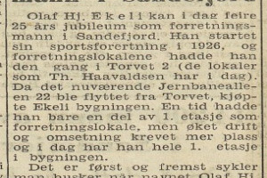 Bilde av Olaf J. Ekeli 25 år som forretningsmann